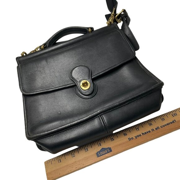 Vintage Black Leather Coach Willis Satchel Bag 9927 USA - Picture 13 of 15